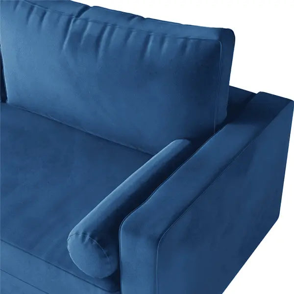 Hunky Modern Luxurious Suede Fabric Sofa Set with Wooden Legs