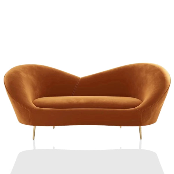 Hunky Modern Stylish Velvet Touch Curved Sofa Set With Stainless Steel legs