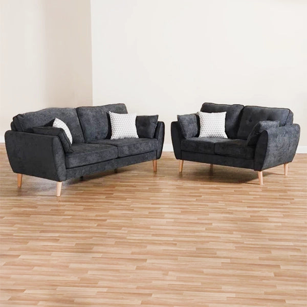 Hunky Premium Modern Straight Line Sofa Set with Pine wood legs