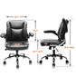 Hunky Medium Back Faux leather Office Boss Chair with Adjustable Height and Armrest