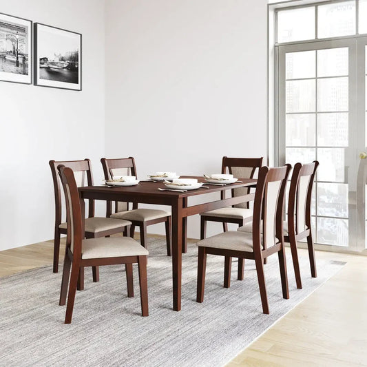 Hunky WoodCrest 6 Seater Dining Table Set