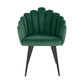 Hunky Stylish Back Puffy Chair With Velvet Upholstery and Powder Coated Metal Legs