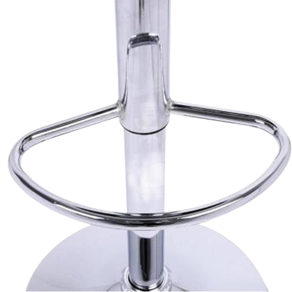 Hunky Leatherette Zig Zag Pattern Bar Stool With Height Adjustment