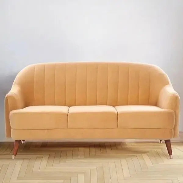 Hunky Suede Fabric Straight Line Sofa Set with Pine wood Legs