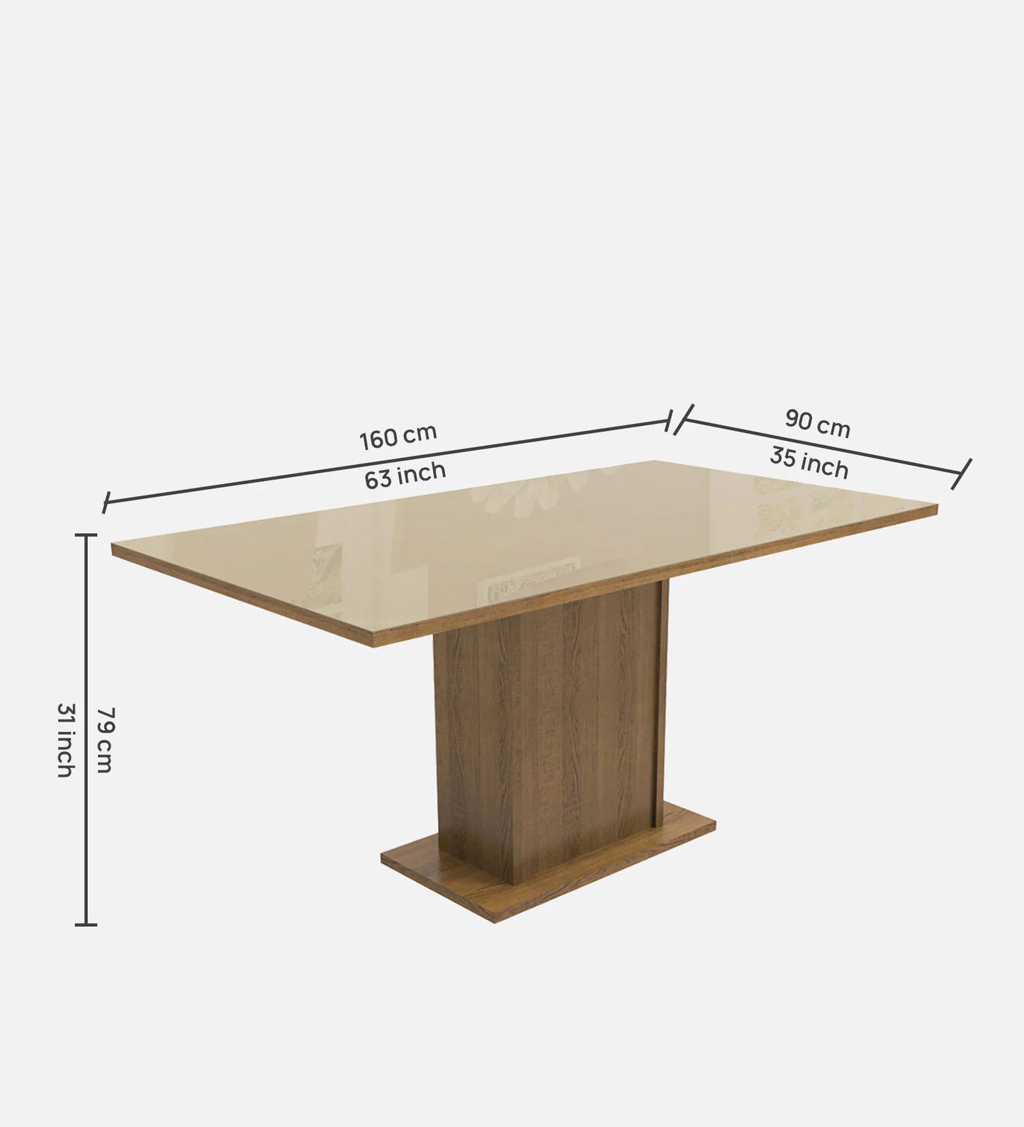 Hunky Royale Haven 6 - Seater Sheesham Wood Dining Table Set (Teak Finish)