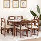 Hunky Riviera 6-Seater Sheesham Wood Quartz Top Dining Table Set (Teak Finish)