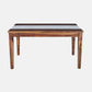Hunky Riviera 6-Seater Sheesham Wood Quartz Top Dining Table Set (Teak Finish)