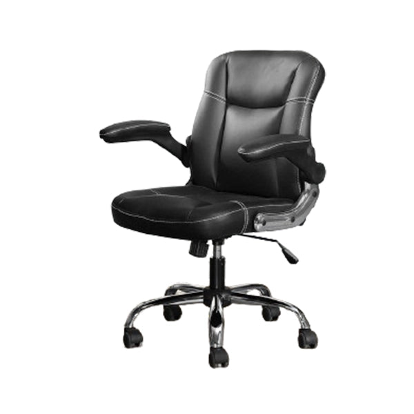 Hunky Medium Back Faux leather Office Boss Chair with Adjustable Height and Armrest