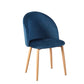 Hunky Round Back Puffy Chair with Velvet Upholstery and Wooden legs