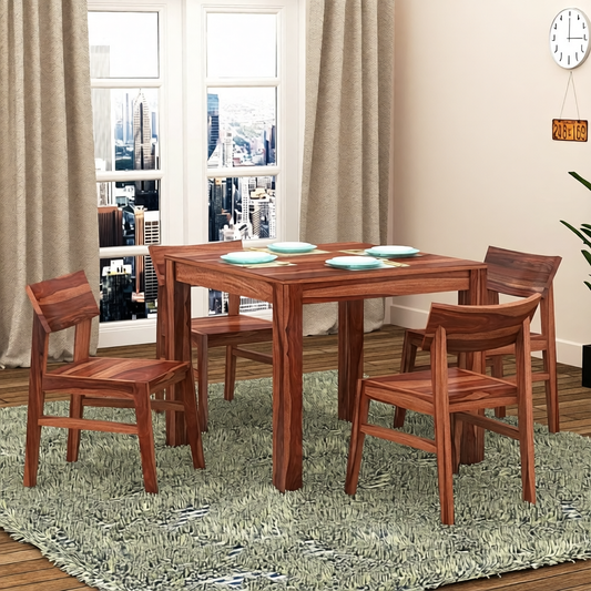 Hunky Maple Crest 4 - Seater Dining Table Set