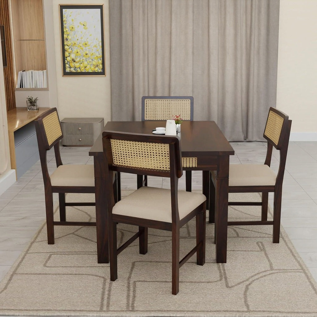 Hunky Urban Hearth 4 - Seater Sheesham Wood Dining Table Set