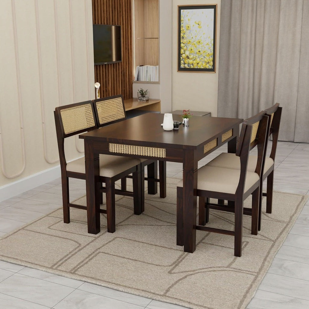 Hunky Urban Hearth 4 - Seater Sheesham Wood Dining Table Set