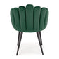 Hunky Stylish Back Puffy Chair With Velvet Upholstery and Powder Coated Metal Legs