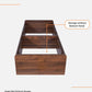 Single Size Bed in Columbian Walnut Finish with Box Storage