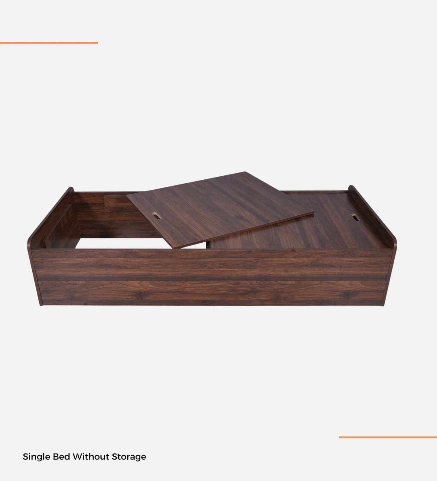 Single Size Bed in Columbian Walnut Finish with Box Storage