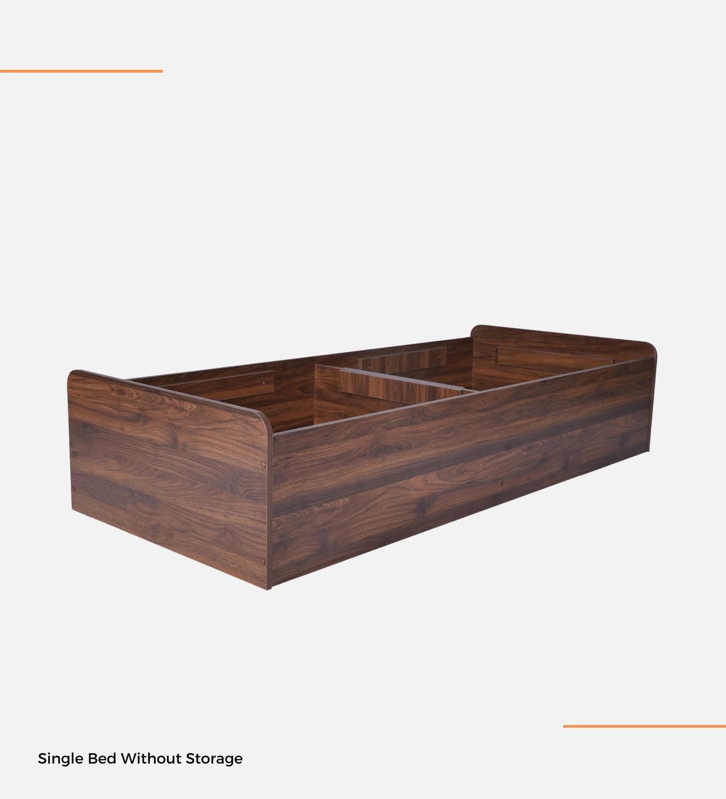 Single Size Bed in Columbian Walnut Finish with Box Storage