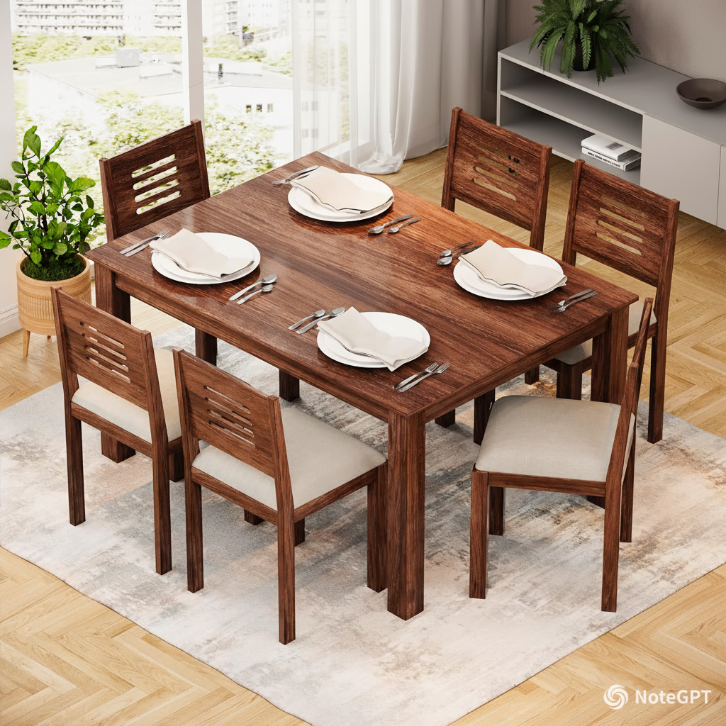 Hunky Woodfinity 6 - Seater Dining Table Set