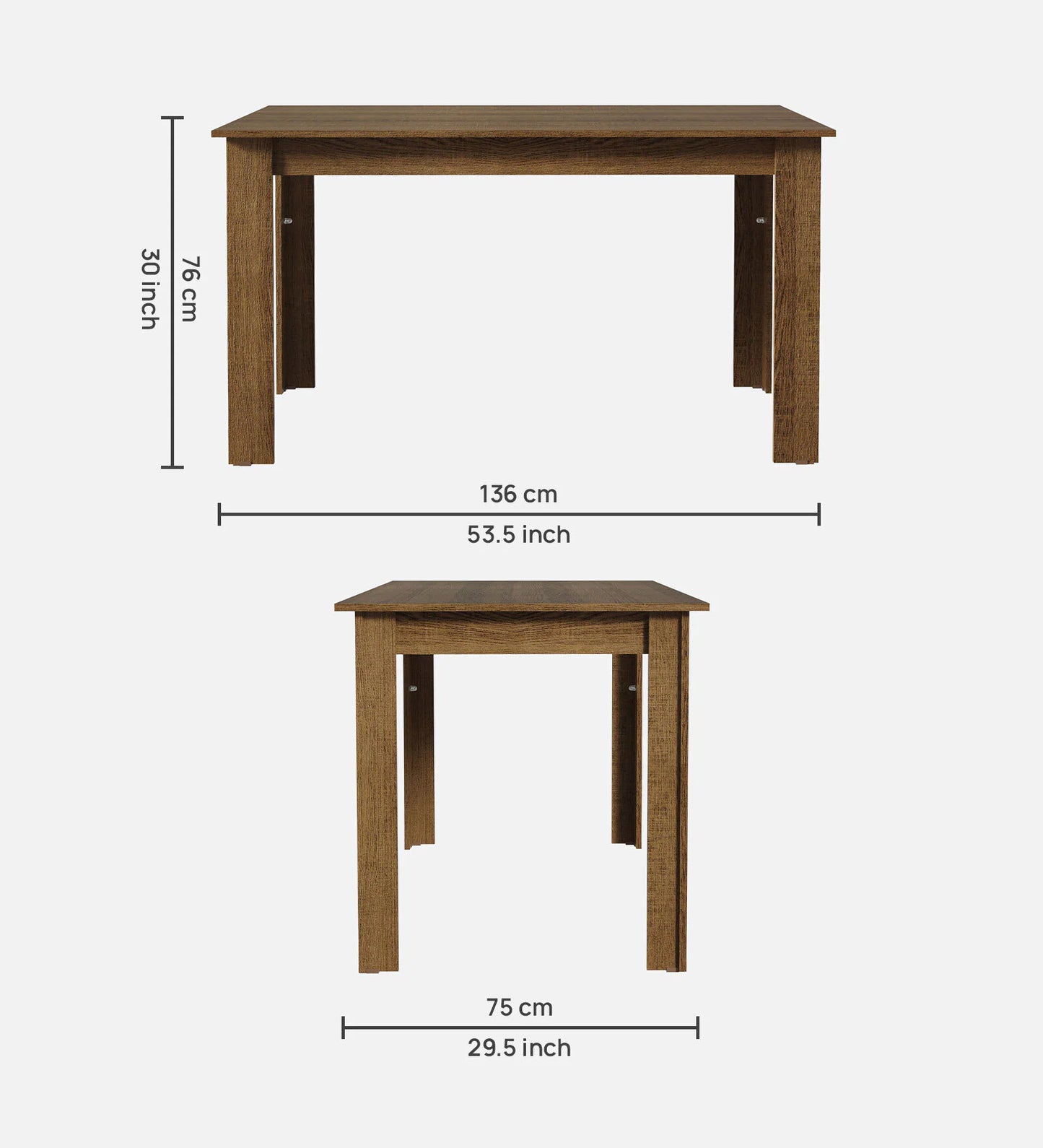 Hunky Valencia Crest 6- Seater Sheesham Wood Dining Table Set (Teak Finish)