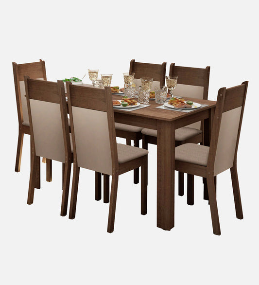 Hunky Valencia Crest 6- Seater Sheesham Wood Dining Table Set (Teak Finish)