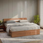 Solid King Size Bed with Box Storage in Brown Colour
