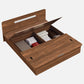 Solid King Size Bed with Box Storage in Brown Colour