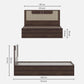 Hunky Queen Bed In Lyon Walnut Finish With Lifton & Hydraulic Storage