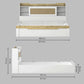 Jiipsy Queen Size Bed in Kingston White & Sebastian Oa Finish with Box Storage