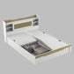 Jiipsy Queen Size Bed in Kingston White & Sebastian Oa Finish with Box Storage