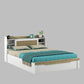 Jiipsy Queen Size Bed in Kingston White & Sebastian Oa Finish with Box Storage
