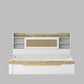 Jiipsy Queen Size Bed in Kingston White & Sebastian Oa Finish with Box Storage