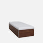Hunky Single Bed in Rigato Walnut Finish with Box Storage