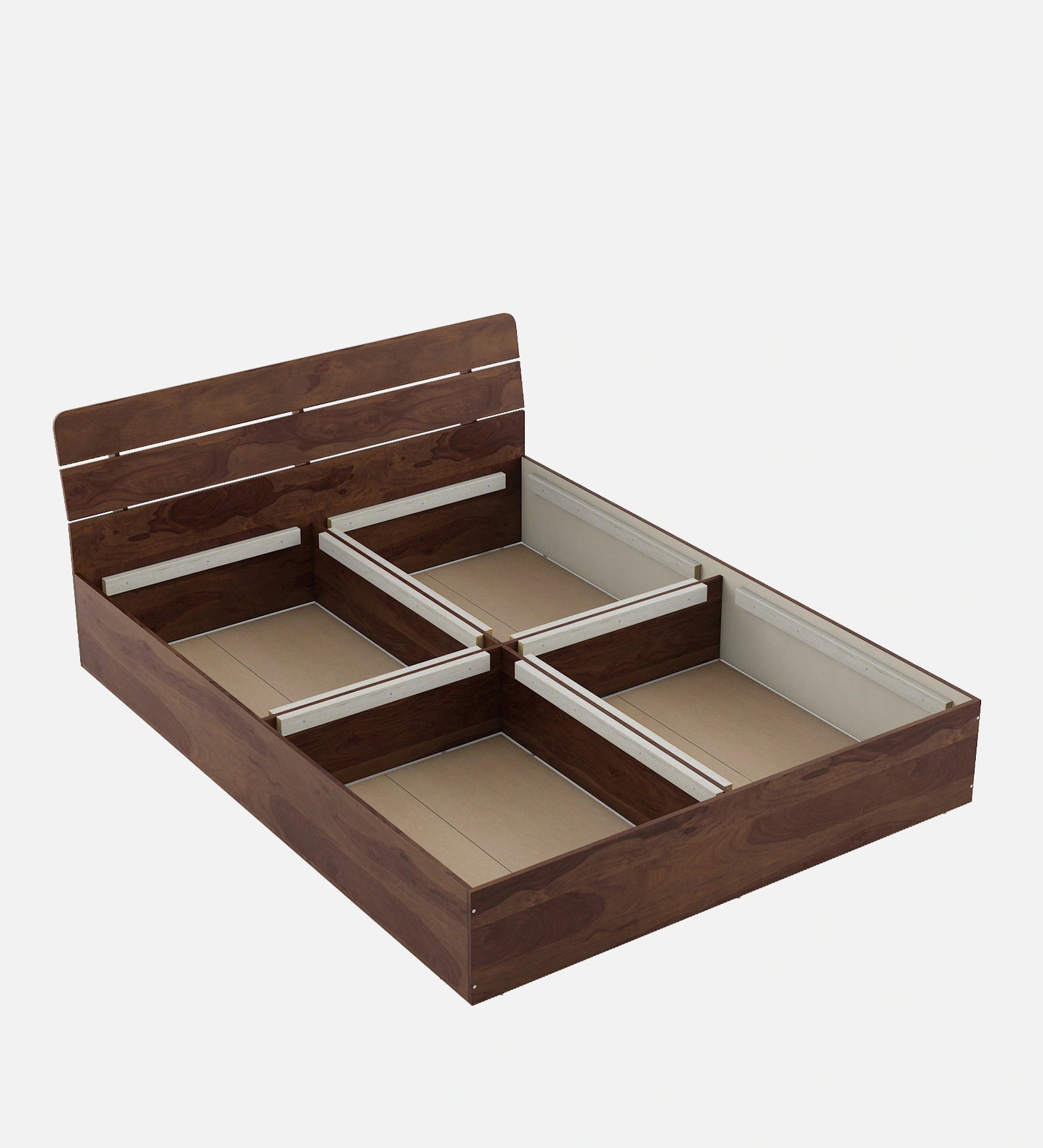 Hunky Queen Bed In Sheesham Finish With Box Storage
