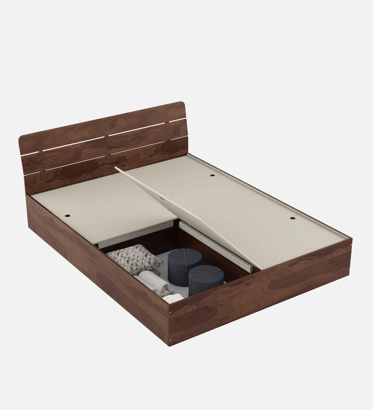 Hunky Queen Bed In Sheesham Finish With Box Storage