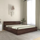 Hunky Jipssy King Size Bed with Box Storage in Walnut Melamine Finish