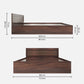 Hunky Jipssy King Size Bed with Box Storage in Walnut Melamine Finish