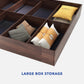 Hunky Jipssy King Size Bed with Box Storage in Walnut Melamine Finish