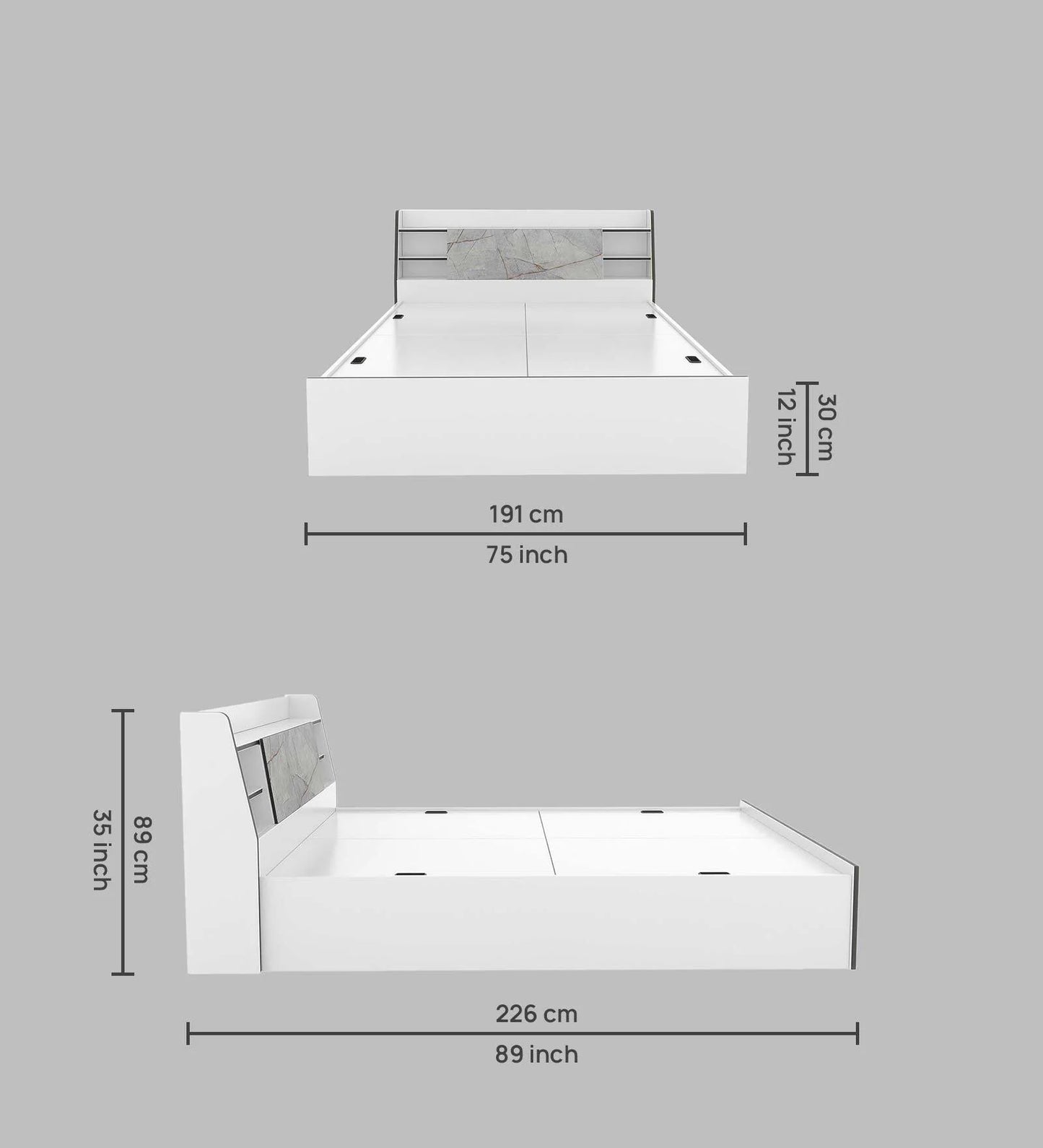 Hunky Marvino King Storage Bed