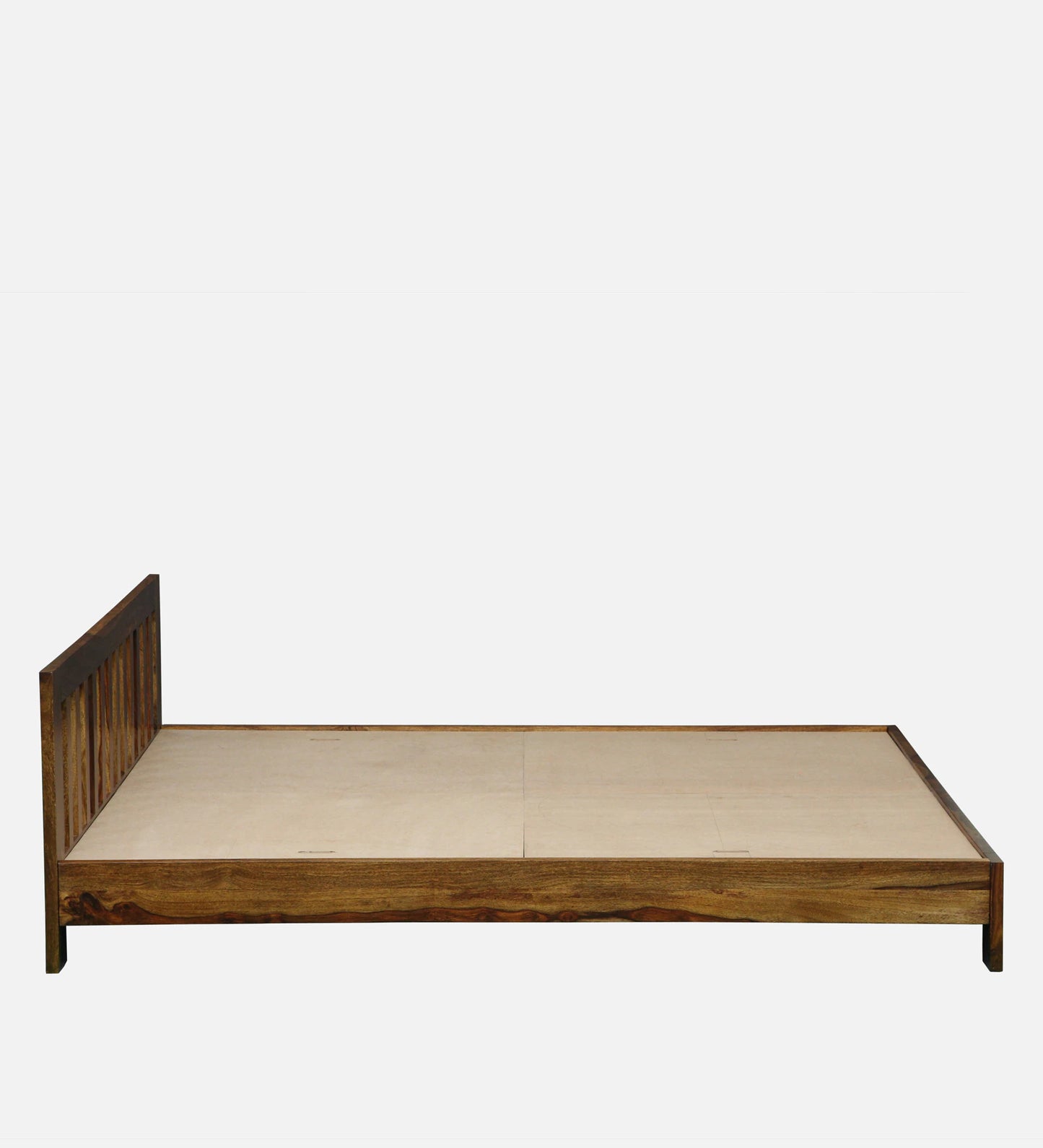 Hunky Sheesham Wood Queen Size Bed In Scratch Resistant Provincial Teak Finish