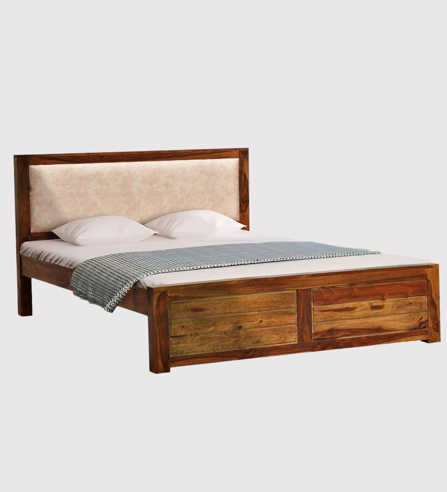 Hunky Pearl Queen Size Bed in Brown Finish