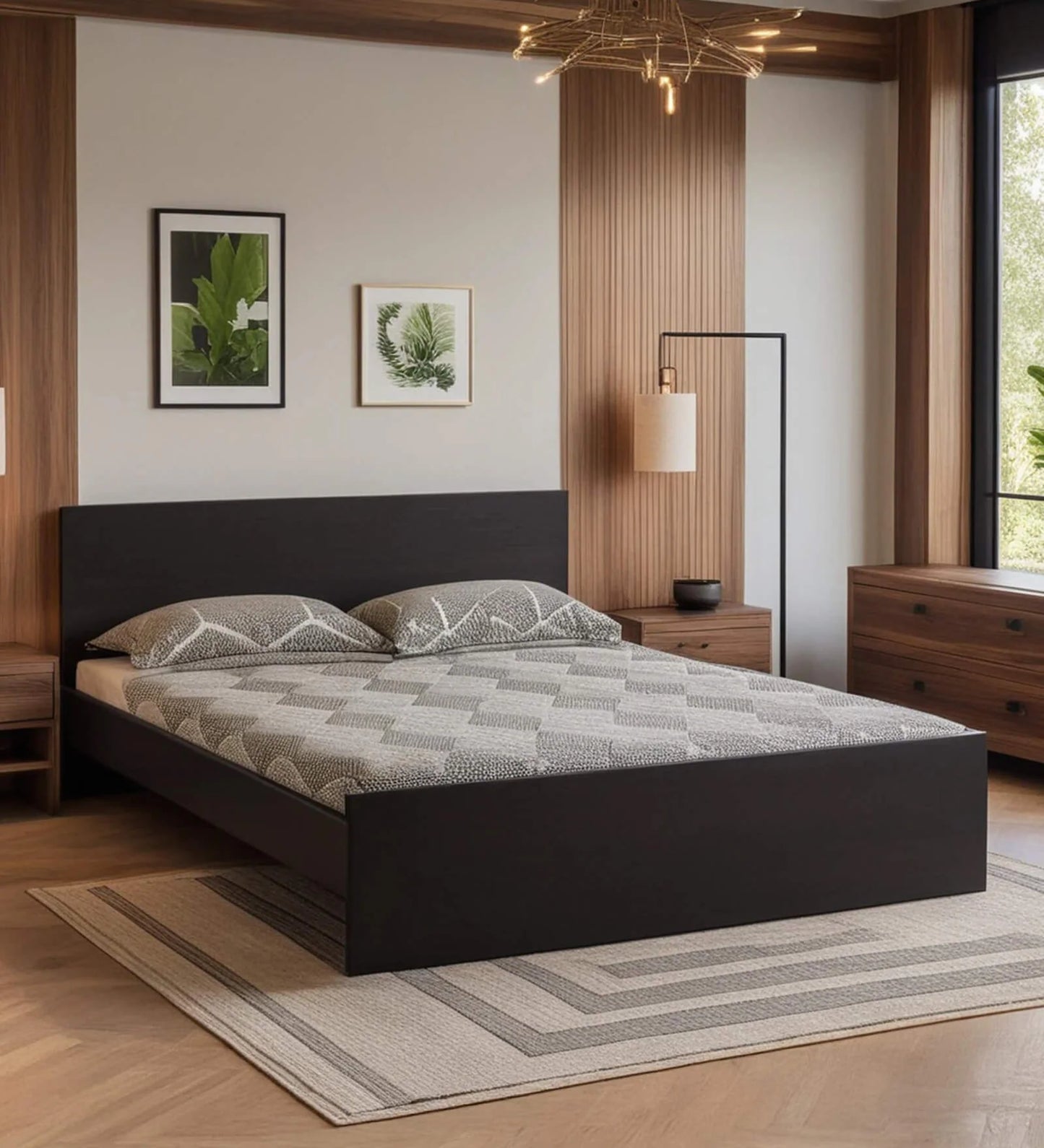 Jasmine Queen Size Bed in Wenge Finish