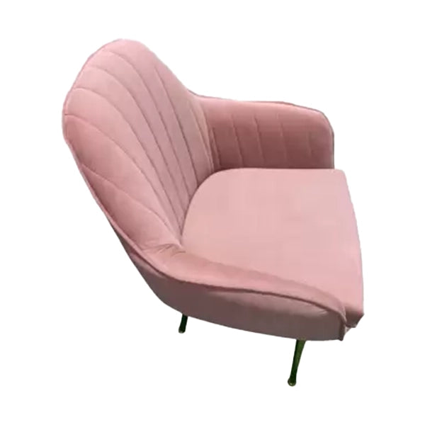 Hunky Cushioned Round Back Puffy Chair with Metal Frame and Powder Coated Metal Legs