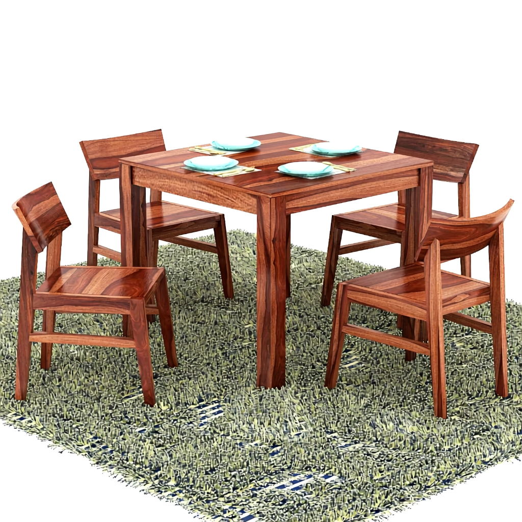 Hunky Maple Crest 4 - Seater Dining Table Set