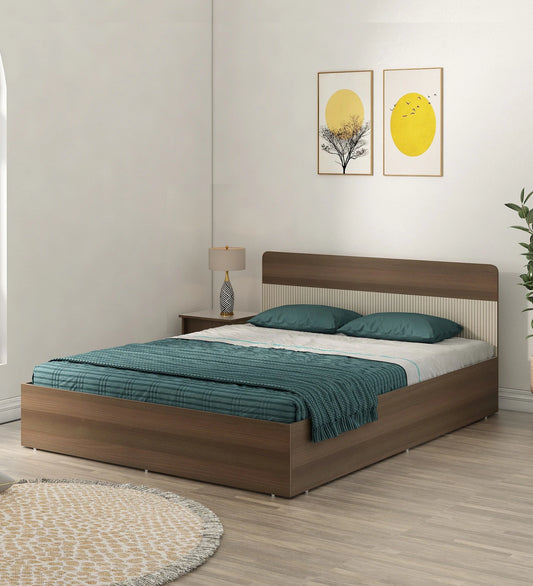 Luxora King Size Bed in Santana Oak Finish with Box Storage