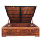 Hunky Woodrow King Bed with Hydraulic Storage in Honey Finish – Style Meets Smart Functionality