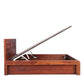 Hunky Woodrow King Bed with Hydraulic Storage in Honey Finish – Style Meets Smart Functionality