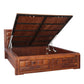 Hunky Woodrow King Bed with Hydraulic Storage in Honey Finish – Style Meets Smart Functionality
